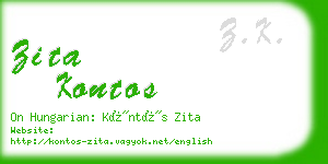 zita kontos business card